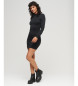 Superdry Zwarte mini-jurk met perkins-kraag