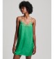 Superdry Mini-robe à bretelles en satin vert