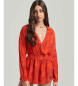 Superdry Roter Strand-Overall im Vintage-Look