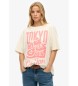Superdry Tęczowa beżowa koszulka