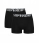 Superdry 2 sztuki bokserek z bawełny organicznej z podwójnym logo w kolorze czarnym