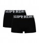 Superdry Pack 2 calzoncillos de algodón orgánico con logotipo negro