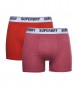 Superdry Pack de 2 cuecas boxer em algodão orgânico vermelho