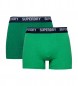 Superdry Pack de 2 boxers em algodão orgânico verde claro