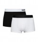 Superdry Lot de 2 pantalons en coton biologique avec logo décentré blanc, noir