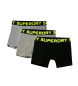 Superdry Paket 3 kratkih hlač Boxer Text siva, črna