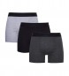Superdry Pack de 3 cuecas boxer em algodão orgânico cinzento, preto