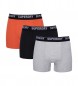 Superdry Pack de 3 cuecas boxer em algodão orgânico laranja, cinzento, preto