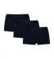 Superdry Conjunto de 3 cuecas boxer em algodão orgânico azul-marinho