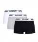 Superdry Embalagem de três boxers de algodão orgânico preto, cinzento, branco
