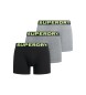 Superdry Paket 3 kratkih hlač Boxer Text siva, črna