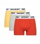 Superdry 3er-Pack Boxershorts aus Bio-Baumwolle grau, gelb, orange