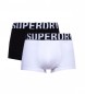 Superdry Paket dveh boksarskih hlač z belim logotipom, črne barve