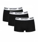 Superdry Conjunto de trÃªs boxers pretos de algodÃ£o orgÃ¢nico