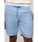 Superdry Pantalón corto de Lino azul