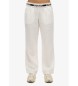 Superdry Pantalon en lin avec cordon de serrage blanc