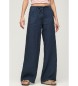 Superdry Pantalon en lin à taille basse, marine