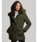 Superdry Parka à capuche en fausse fourrure Everest green