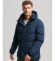 Superdry Windbreaker hooded quilted parka City navy