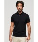 Superdry Black knitted polo shirt
