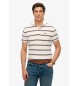Superdry Polo leggera in maglia a righe bianche