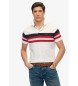 Superdry Polo leggera in maglia a righe bianche