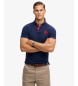 Superdry Polo Pique Monogram marinblå