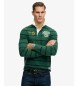 Superdry Polo majica rugby Double Emblem Stripe, zelena