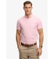 Superdry Preppy Oxford overhemd met korte mouwen en koraalkleurige strepen