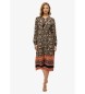 Superdry Zwarte midi-jurk met print
