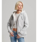 Superdry Hoodie met ritssluiting en fleece voering Essential grijs