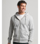 Superdry Hooded sweatshirt met rits en logo Essential grijs