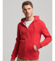 Superdry Mikina s kapuco, zadrgo in logotipom Essential red
