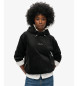 Superdry Country Club losvallende velours hoodie zwart