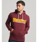 Superdry Hooded sweatshirt with 70s Retro Font burgundy logo