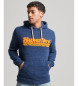 Superdry Hooded sweatshirt with 70s Retro Font navy logo