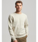 Superdry Essential beige sweatshirt med rund hals og Essential-logo