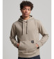 Superdry Loose-fitting hooded sweatshirt with contrasting beige stitching