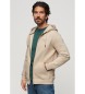 Superdry Essential beige hoodie with zip and logo Essential beige