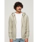 Superdry Sudadera con capucha, cremallera y logo Essential beige