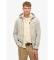 Superdry Sweat  capuche avec fermeture clair et logo Gris essentiel