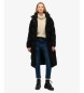 Superdry Abrigo con capucha Hooded Longline negro