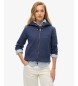 Superdry Essential Logo blue hooded zip-up sweatshirt