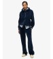 Superdry Navy blue velour hooded zip-up jumper