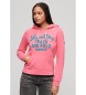 Superdry Varsity pulover iz flisa roza barve