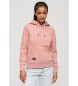 Superdry Pink hooded sweatshirt with embossed graphics