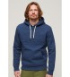 Superdry Hooded sweatshirt with embossed graphics Archive blue