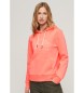 Superdry Sweatshirt med hætte og neonorange grafik