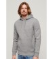 Superdry Sweatshirt med hætte og logo Essential grey