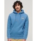 Superdry Mikina s kapuco in logotipom Essential blue